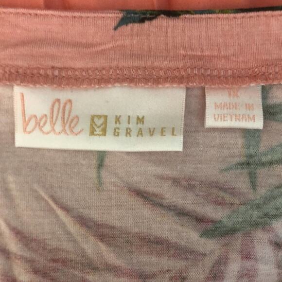 Belle by Kim Gravel Floral Print Rayon Knit Top Long Sleeve Multicolor Size 1X - Picture 4 of 7